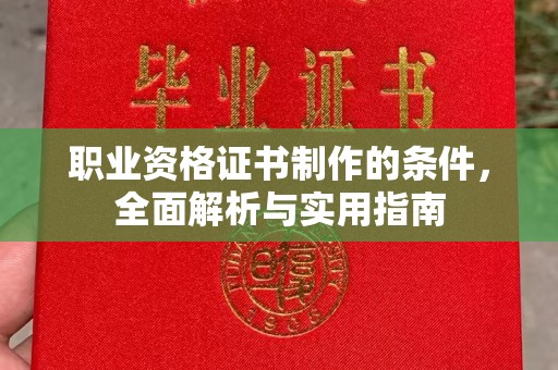 友好职业资格证书制作的条件，全面解析与实用指南